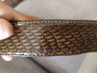 Cinturón Piel Auténtica Serpiente Marrón Multicol