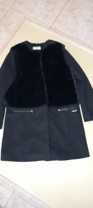 Cappottino donna nero con pelliccia Maëlle