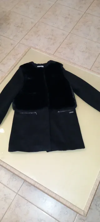 Cappottino donna nero con pelliccia Maëlle