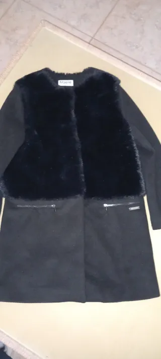 Cappottino donna nero con pelliccia Maëlle