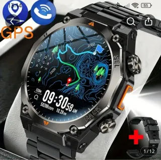 COIUSBOR GPS Smart Watch Negro/Plata