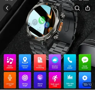 COIUSBOR GPS Smart Watch Negro/Plata