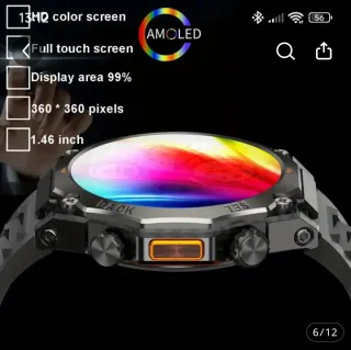 COIUSBOR GPS Smart Watch Negro/Plata