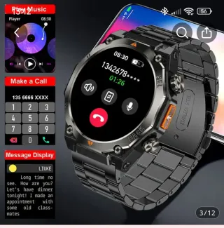 COIUSBOR GPS Smart Watch Negro/Plata