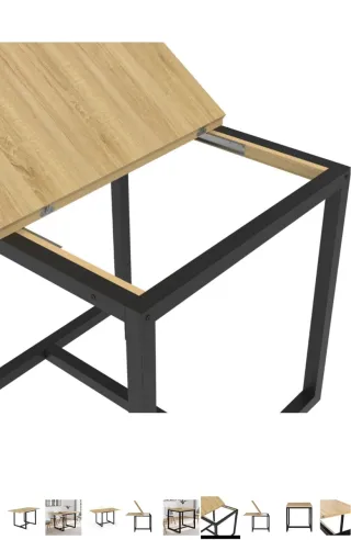 Mesa Comedor Rectangular Madera y Metal