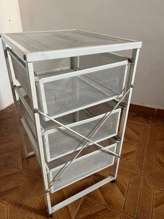 Cajonera de metal blanca