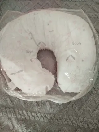 Cojín de lactancia rosa bebé, usado solo 1 vez