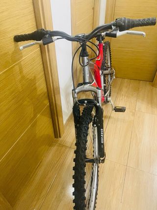 Bicicleta juvenil roja y gris