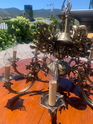 Lámpara de bronce y aplique de pared