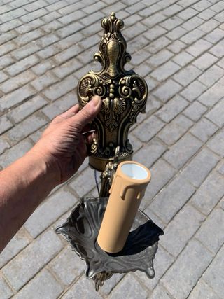 Lámpara de bronce y aplique de pared