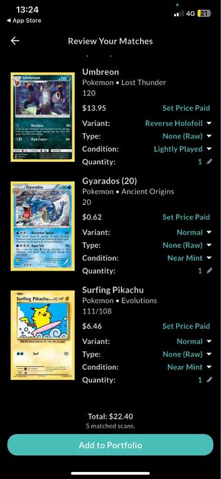 5 Cartas Pokémon: Pikachu, Umbreon, Flareon, Vapor