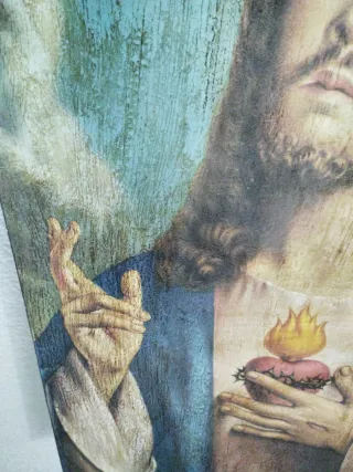 Lámina Sagrado Corazón en Tabla