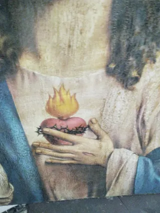 Lámina Sagrado Corazón en Tabla
