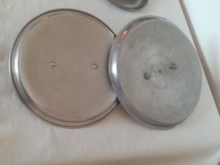 2 Coperchi per pentole in alluminio vintage