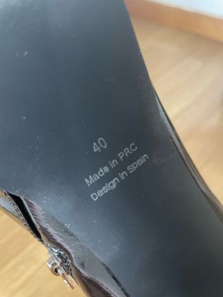 Botines negros charol tacón plataforma