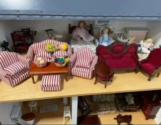 Casa de muñecas de madera vintage años 70