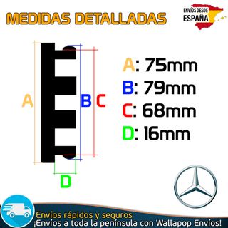 4 Tapacubos Mercedes Benz 75mm Tapas Bujes Llantas