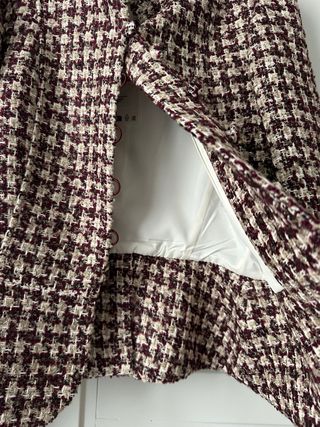 Blazer Zara Talla M Puños Pelo Burdeos