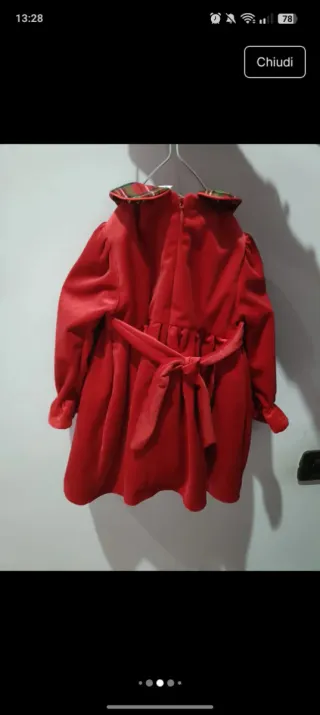 Vestitino rosso con fiocco scozzese