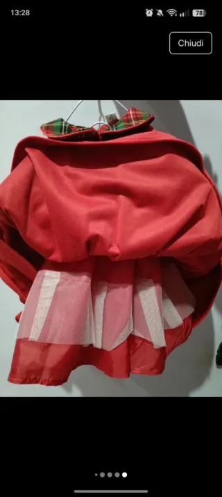 Vestitino rosso con fiocco scozzese