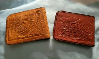 2 Carteras de Piel Grabada México