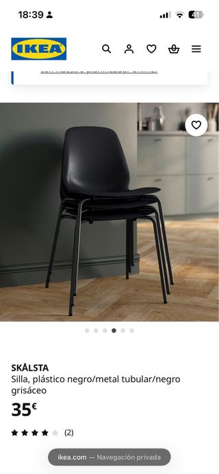 Silla IKEA SKALSTA Negra Montada