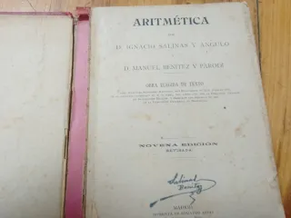 Aritmética libro antiguo 1918