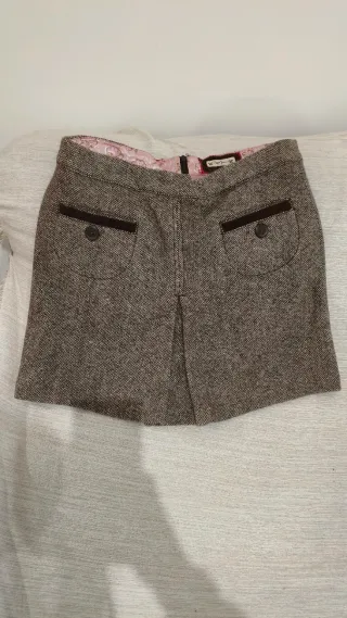 Falda marrón de tweed