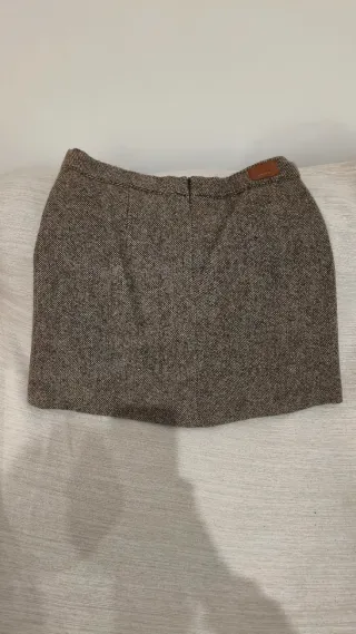Falda marrón de tweed