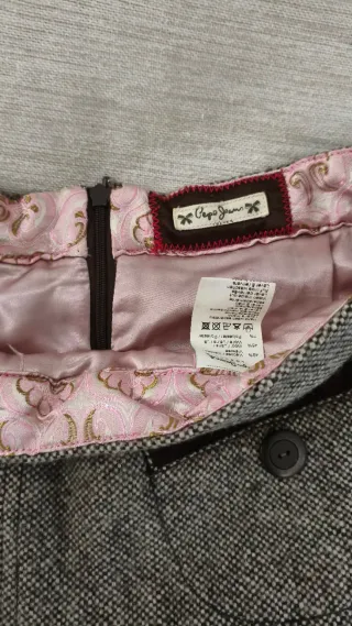 Falda marrón de tweed