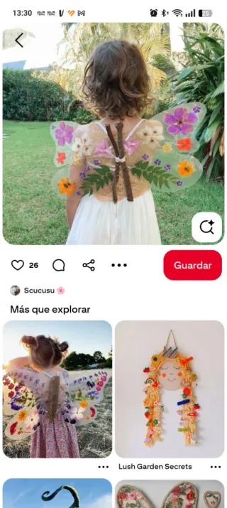 Disfraz Mariposa Artesanal Flores Secas