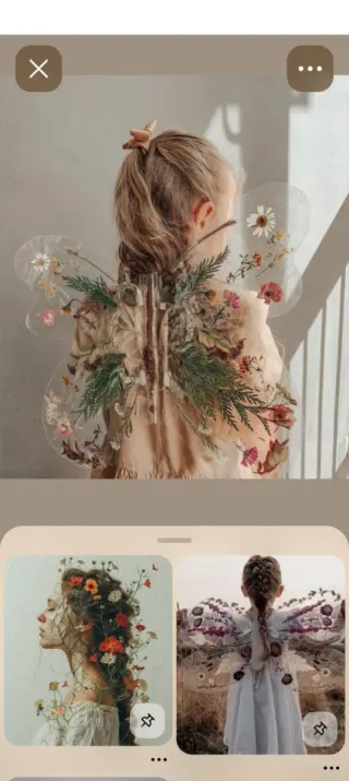 Disfraz Mariposa Artesanal Flores Secas