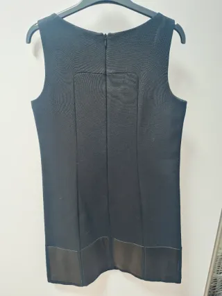 Vestito Tara Jarmon nero con ecopelle