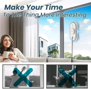 AlfaBot X8 Robot Lavavetri Elettrico per Finestre