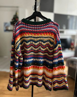 Maglia traforata multicolor