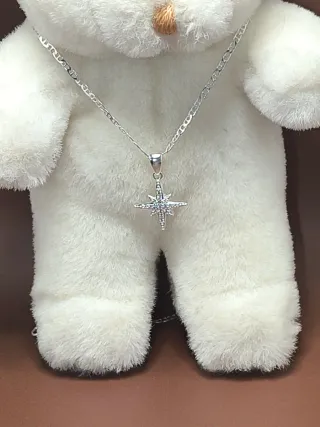 Collar Plata 925 Estrella 8 Puntas