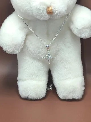 Collar Plata 925 Estrella 8 Puntas