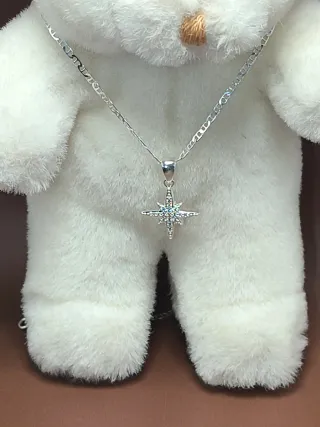Collar Plata 925 Estrella 8 Puntas