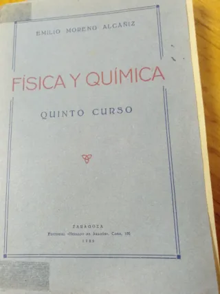 Física y química año 1939