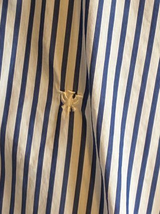 Camisa Caramelo Rayas Azules Talla M