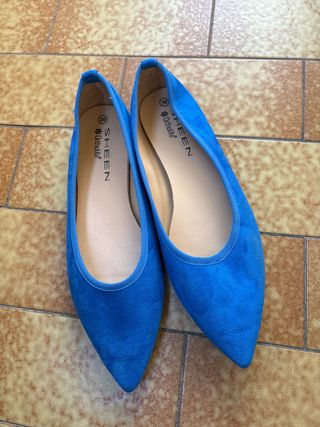 Scarpe scamosciate blu donna taglia 39