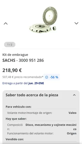 Kit Embrague Sachs 307 2.0 HDI