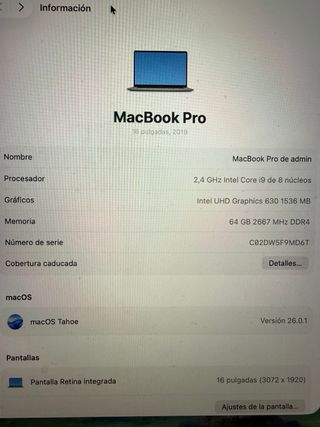 MacBook Pro 2020 i9 64GB RAM 2TB SSD 5500M 8GB