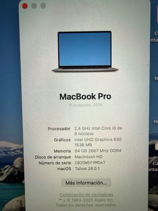 MacBook Pro 2020 i9 64GB RAM 2TB SSD 5500M 8GB