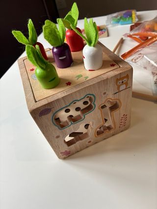 Cubo Actividades Montessori Madera, 62 piezas