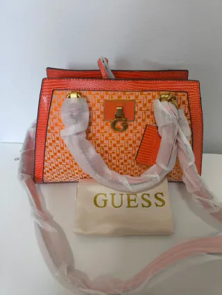 Borsa Guess Arancione e Oro