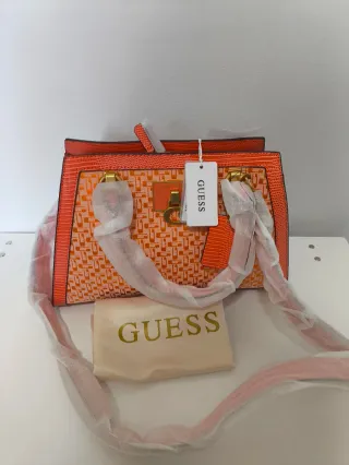 Borsa Guess Arancione e Oro