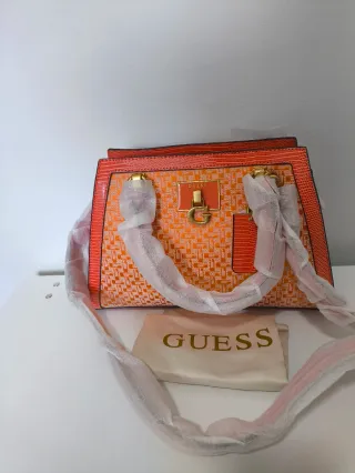 Borsa Guess Arancione e Oro