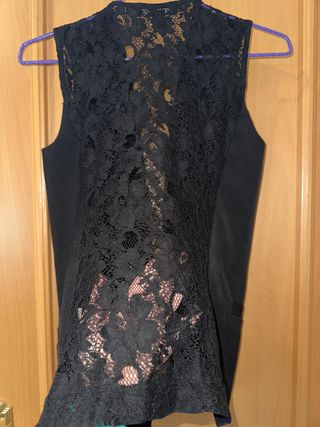 Chaleco Atmosphere encaje negro talla 34