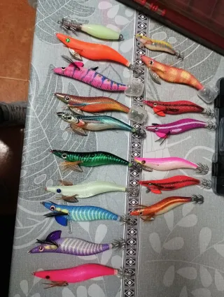 Caña de pescar para sepia y calamar